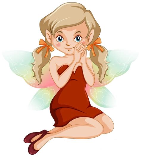Premium Vector Cute Fairy With Colorful Wings