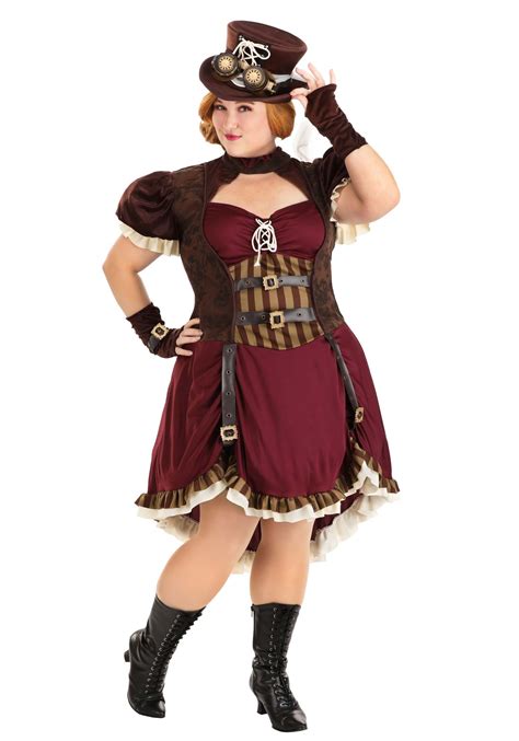 Womens Plus Size Steampunk Lady Costume Decade Costumes