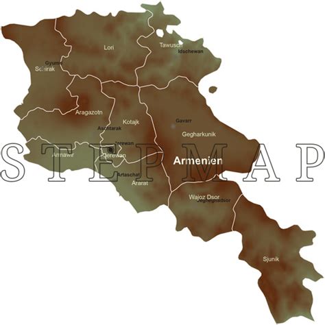 Die karte ist auch als installierbare datei für pc oder mac computer. StepMap - Landkarte Armenien mit Relief (inkl. Hauptstadt ...