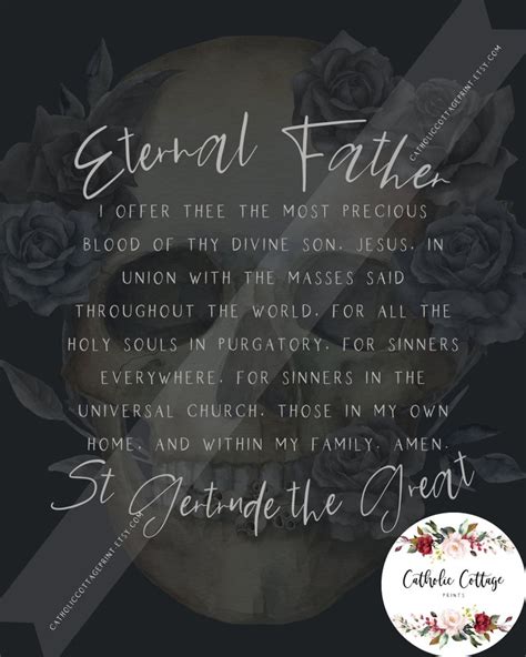 St Gertrude Purgatory Prayer Printable All Souls Daylent Etsy