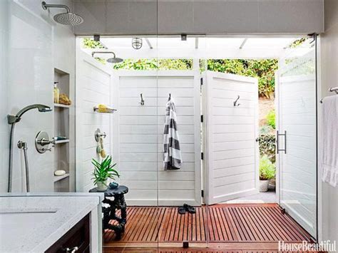 Indooroutdoor Shower A Large Section Of The Glass Wall Pivots To