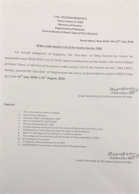 Due date for gstr3b return. CBDT Extends Due date of ITR Filing from 31/07/2018 to 31 ...
