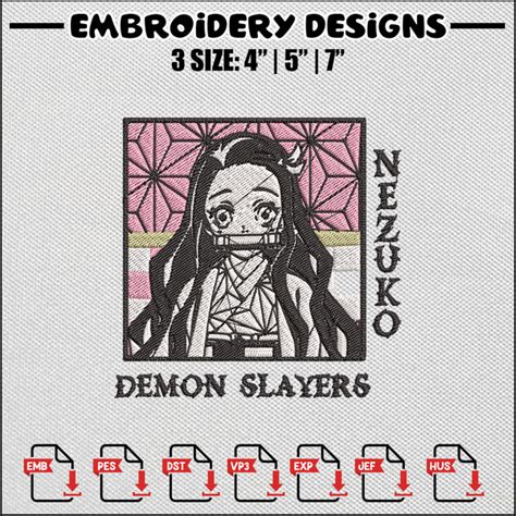 Nezuko Cute Embroidery Design Nezuko Embroidery Anime Desi Inspire