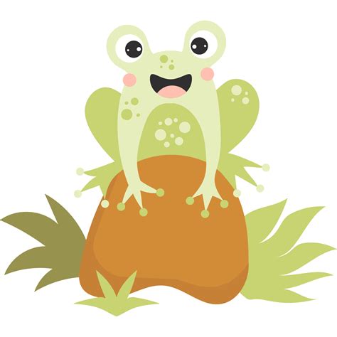 Happy Frog On Stone 13528264 Png