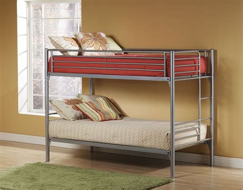 Hillsdale Universal Youth Twin Over Twin Metal Bunk Bed In Silver