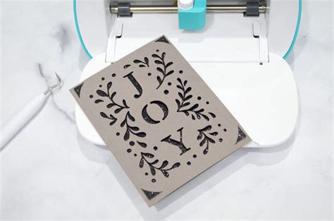 Joy Christmas Card With Cricut Insert Cards Amy Latta Creations