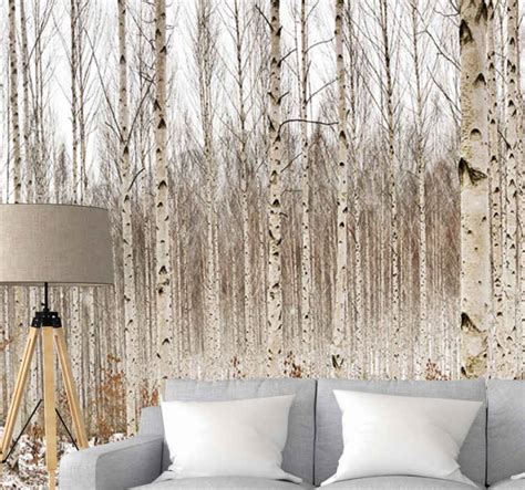 Young Birch Trees Tree Wall Mural Tenstickers