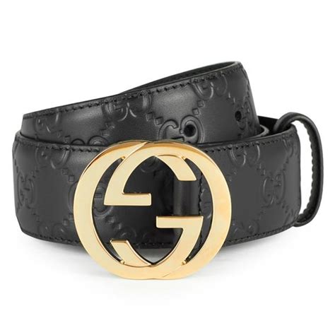Gucci Signature Interlocking Embossed Belt Women Leather Belt