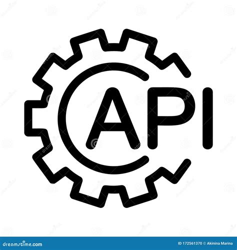 Api With Gear Icon Linear Template For Software Logo Black Simple