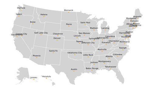 Us State Capitals Overlayed On A Map Of Us Vega Lite