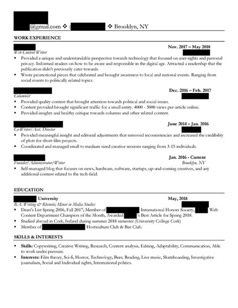 Is This Resume Sufficient Looking For A Critique Go Ahead And Fuck My