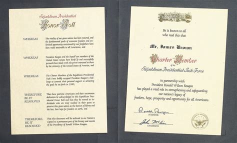 Presidential Honor Roll Certificate Christies