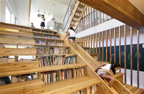 7 Cool Buildings With Stair Slides And Happy Kids