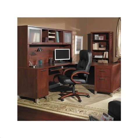 Bush Furniture Somerset L Shaped Wood Home Office Desk Set In Hansen