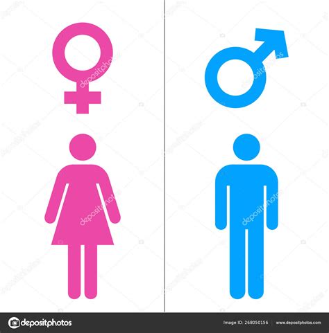 Male And Female Icons With Blue And Pink Color Gender Symbol Vector