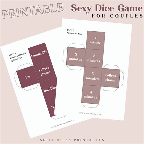 Printable Sex Dice Game Adult Games For Couples Fun Downloadable