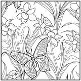Coloring Garden Adult Butterfly Sunset Beach Flower Printable Sheets Flowers Easy Getcolorings sketch template