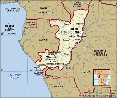 Map Of The Republic Of Congo Cities And Towns Map