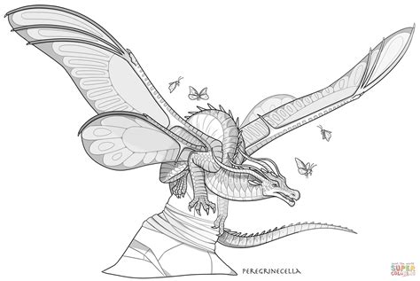 Wings Of Fire Silkwing Dragon Coloring Pages Wings Of Fire Coloring
