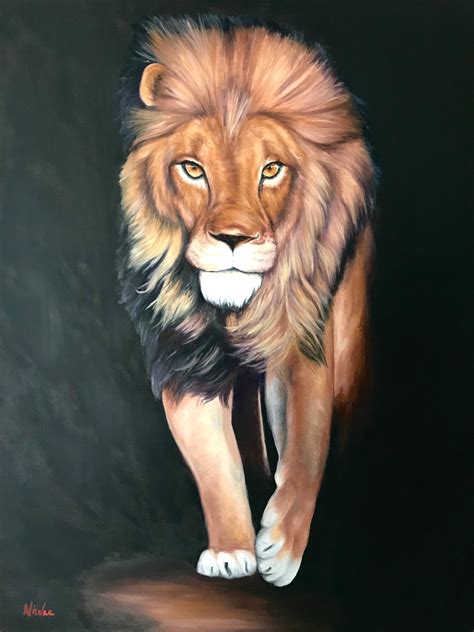 Lion Art Print African Animal Safari Reproduction High Quality Canvas