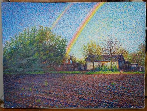 Rainbow Painting Oil Painting Landscape Original Oil Etsy