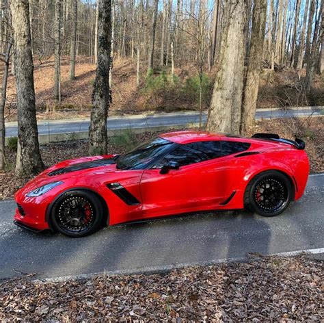 Chevrolet Corvette C7 Z06 Painted In Torch Red W A Set Of Bc Forged
