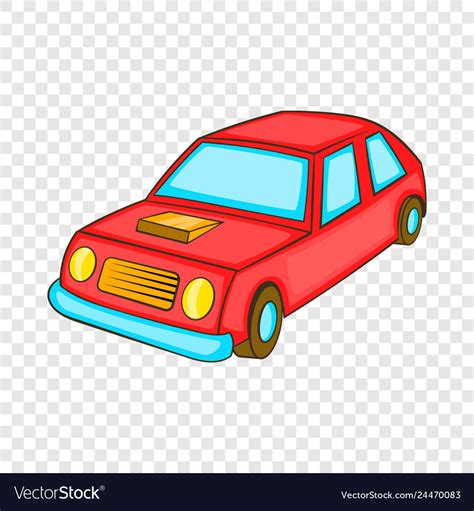 Red Car Icon In Cartoon Style Royalty Free Vector Image