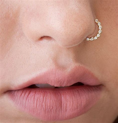 Diamond Nose Ring Diamond Piercing Diamond Nose Hoop Bling Etsy Israel Diamond Nose Ring