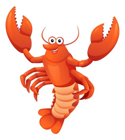 Premium Vector Cute Lobster Cartoon Illustration Isolated On White