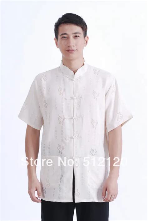 Shanghai Story New Arrival Beige Cotton Linen Shirt Chinese Traditional