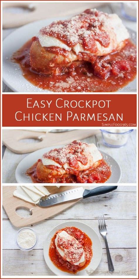 Super Easy Slow Cooker Chicken Parmesan Recipe Recipes Food