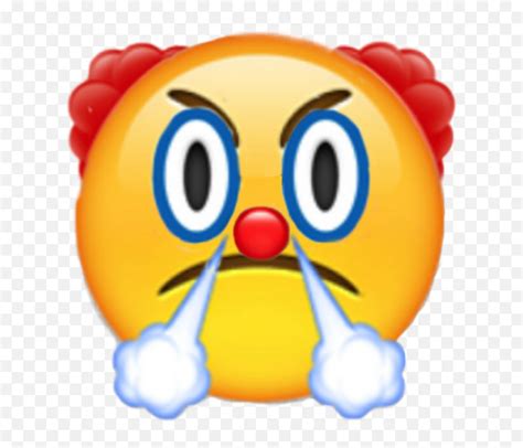 Download Clown Angry Emoji Iphone Iphoneemoji Blowing Steam Nose