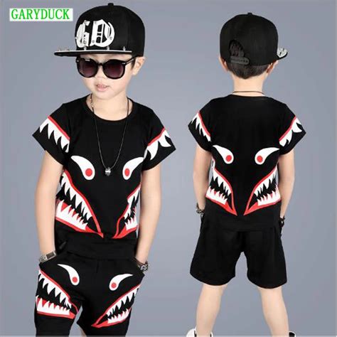 Garyduck Kids Summer Suit For Boys Childrens Cartoon T Shirt Shorts