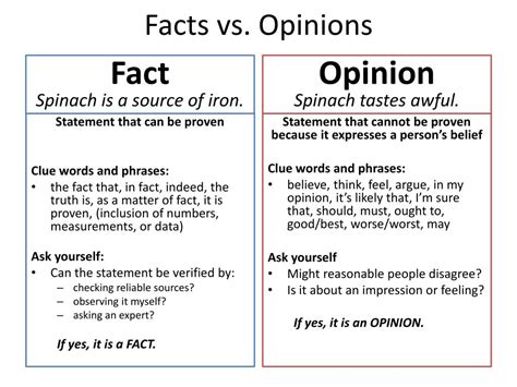 PPT - Distinguishing Facts from Opinions PowerPoint Presentation, free ...