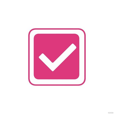 Pink Checktick Mark Clipart In Illustrator Download