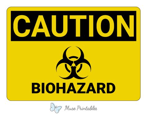 Printable Biohazard Caution Sign