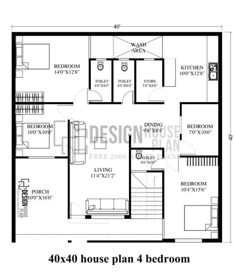 40x40 House Plan Dwg Download Dk3dhomedesign