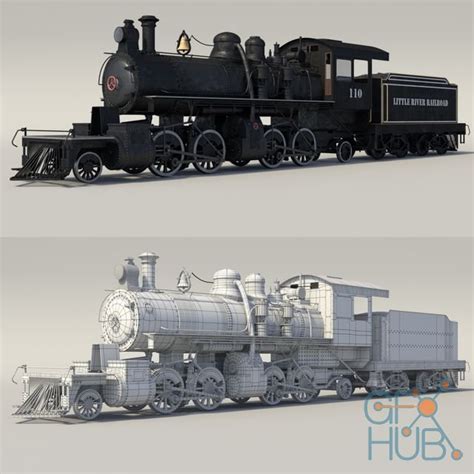 3d Model Model Of The Old Locomotive Gfx Hub