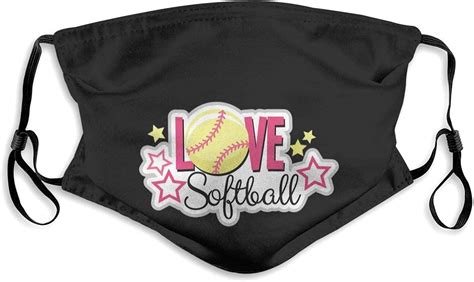 Love Softball Unisex Face Masks Skincare Dustproof Mouth Protection