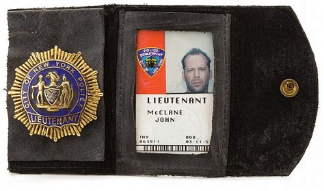 Sold Price Bruce Willis John Mcclane Prop Nypd Badge And Credentials