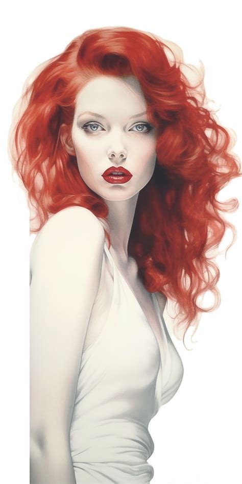 Pinup Girl With Red Hair Size768x1536 Digital Art Photography Image