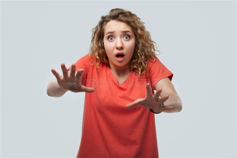 Image Of Young Shocked Woman Expressing Surprise On Camera Human