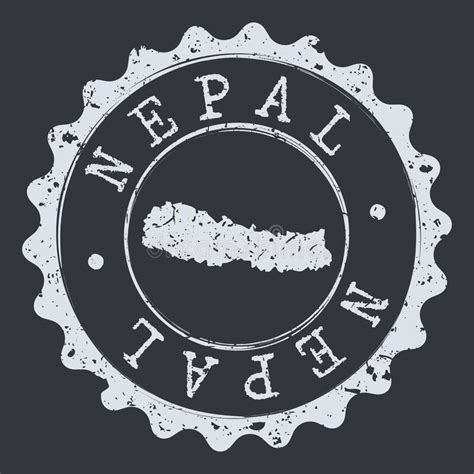 Nepal Map Seal Silhouette Postal Passport Stamp Round Vector Icon Postmark Stock Vector