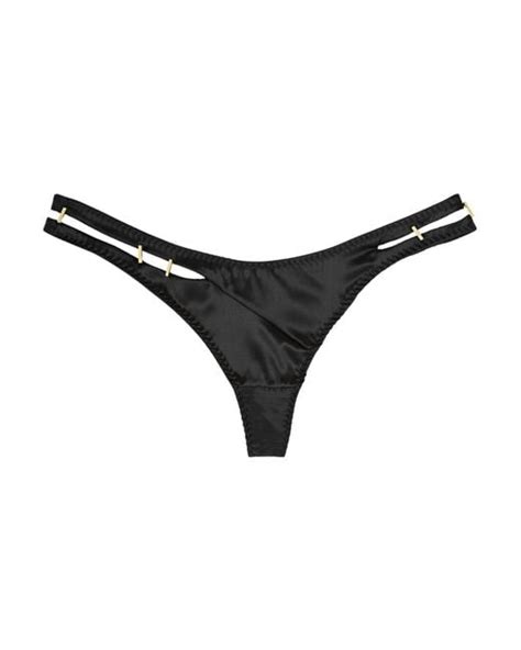 Agent Provocateur Patti Low Rise Embellished Stretch Silk Satin Thong