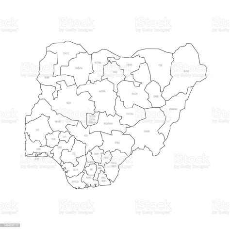 Nigeria Politische Karte Der Verwaltungsgliederung Stock Vektor Art Und