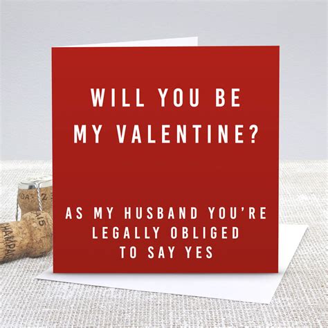 Husband Be My Valentine Red Valentines Day Card By Slice Of Pie
