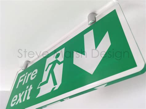 Suspended Acrylic Fire Exit Signs Bs Steve Marsh Design