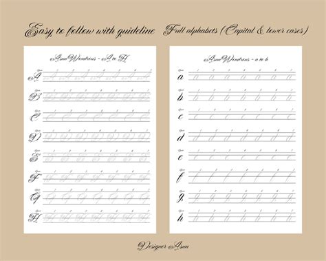 Copperplate Calligraphy Alphabet Practice Sheet Pdf Copperplate Script