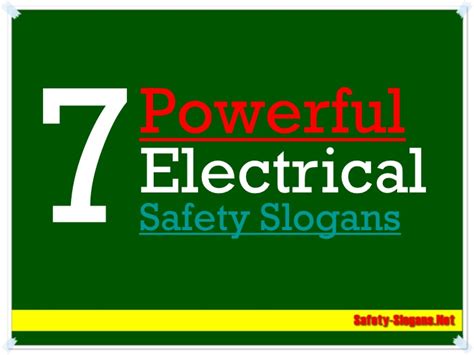 This catchy safety slogan 50 can be seen as a clever saying or catchword used as a motto, slogan or catch phrase to identify health hazards in refer to our free selection, including this safety slogan 50, of free catchy safety slogans and promote awareness of potential safety hazards in the workplace. 7 powerful electrical safety slogans