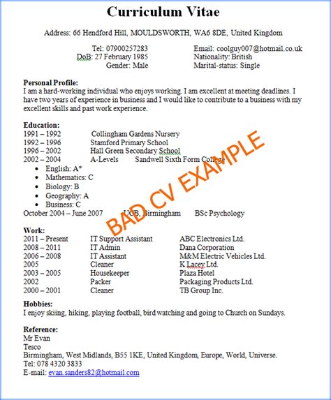 Sample Bad Resume Examples Free Design Template